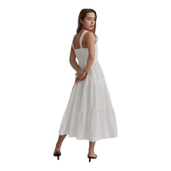 Madewell White Button-Front Maxi Dress Sundress Size 6 - Picture 3 of 12